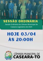 Câmara de Caseara Convida a População para Sessão Ordinária na Noite de Hoje