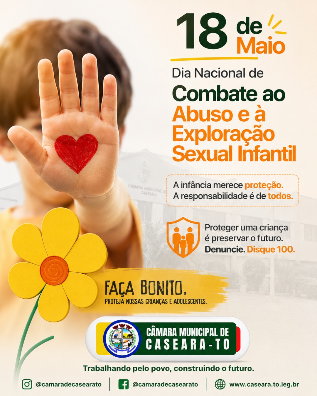 Câmara de Caseara Engaja na Campanha de Combate ao Abuso e à Exploração Sexual Infantil