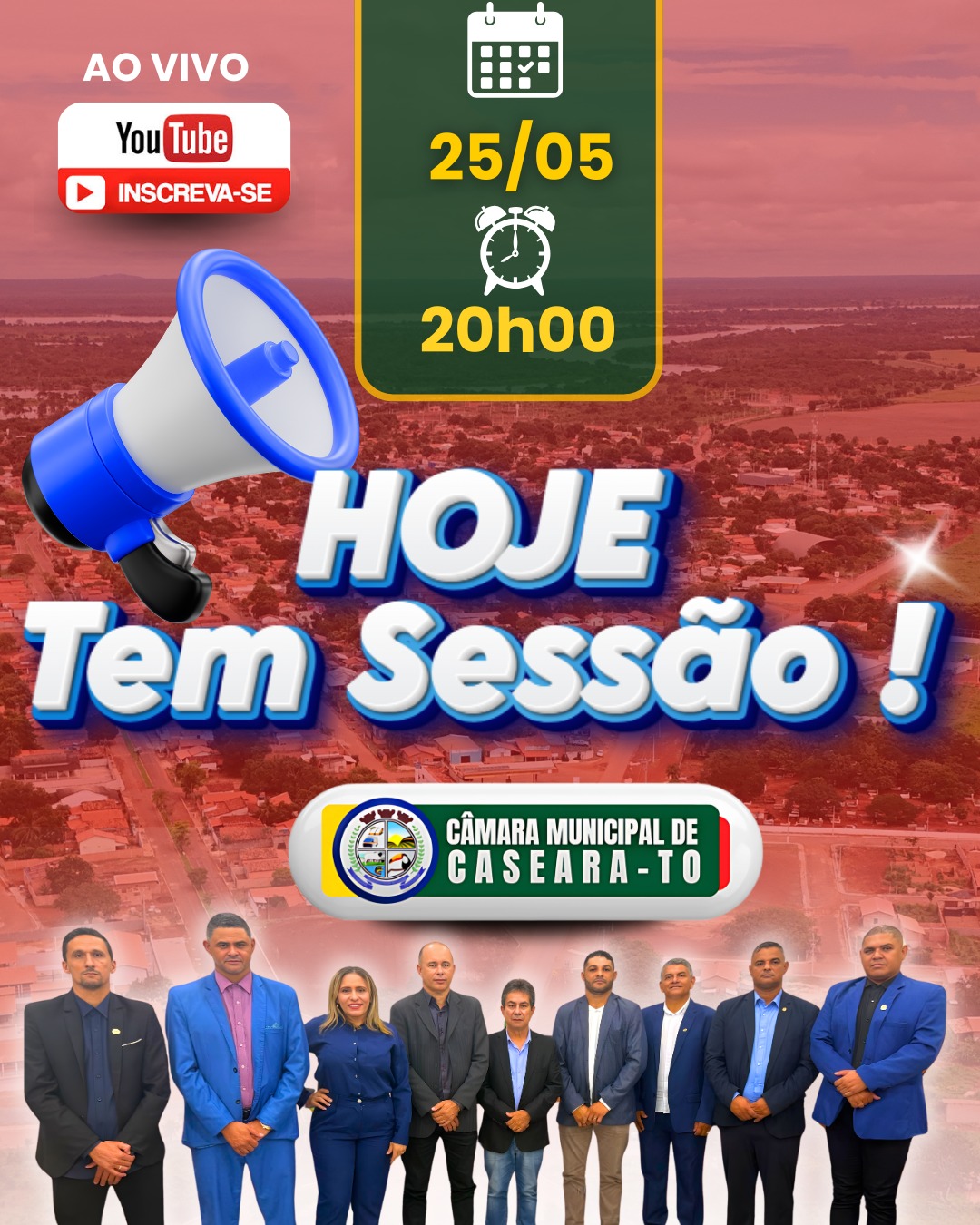 Câmara Municipal de Caseara convida a população para Sessão Ordinária nesta segunda-feira (25/05)