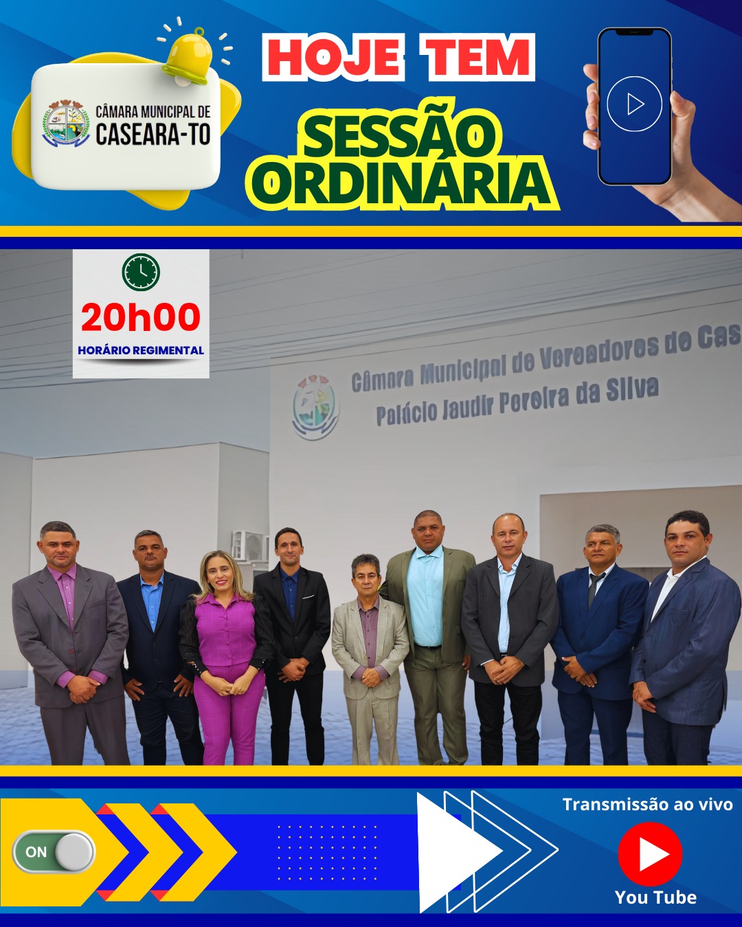Convite para Sessão Ordinária da Câmara Municipal de Caseara - TO